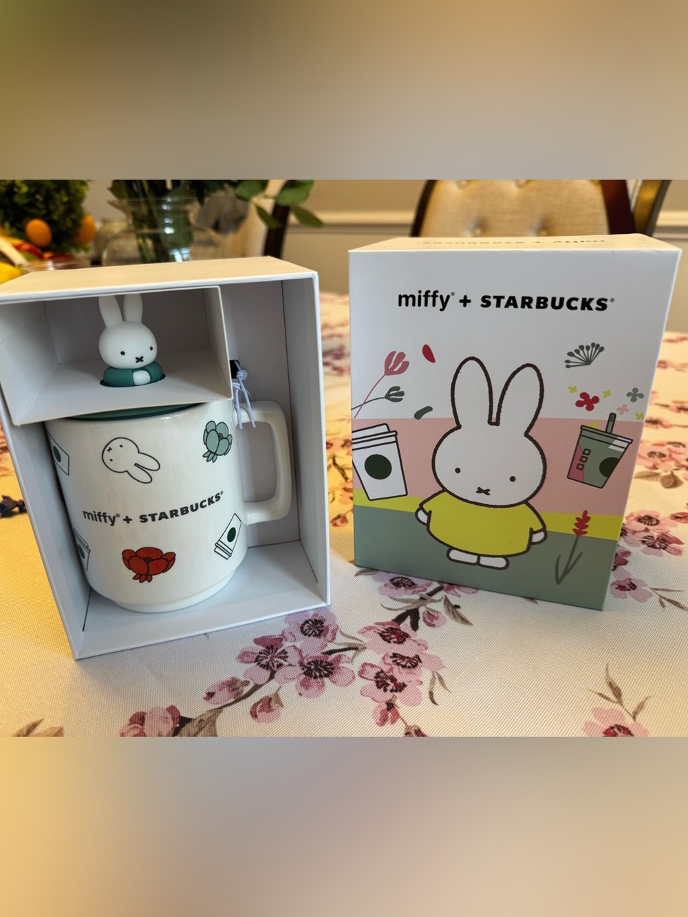 Miffy x Starbucks Ceramic Mug w/ Miffy Topper & Original Box NEW